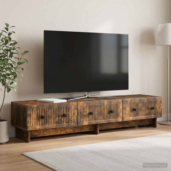 TV szekrény 147 x 34,5 x 30 cm Füstös Tölgy Szerelt Fa