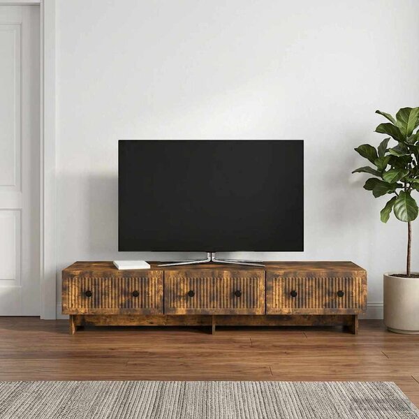 TV szekrény 147 x 34,5 x 30 cm Füstös Tölgy Szerelt Fa