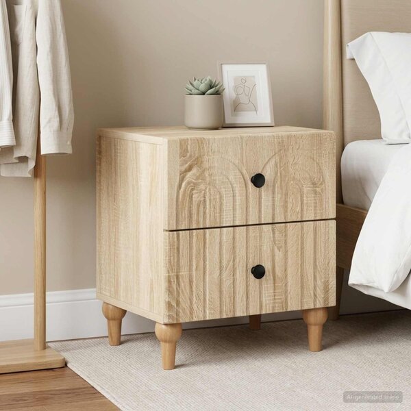 Éjjeliszekrény 2 db Sonoma Tölgy 43 x 34,5 x 48 cm Szerelt Fa
