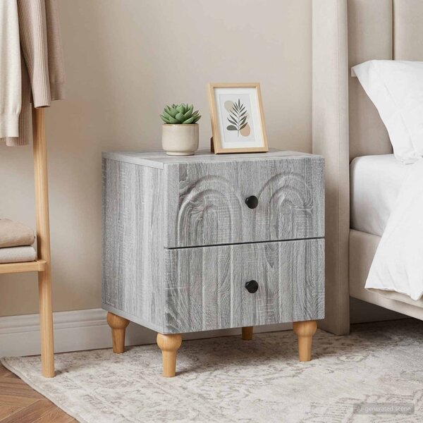 Éjjeliszekrény 2 db Szürke Sonoma 43 x 34,5 x 48 cm Szerelt Fa