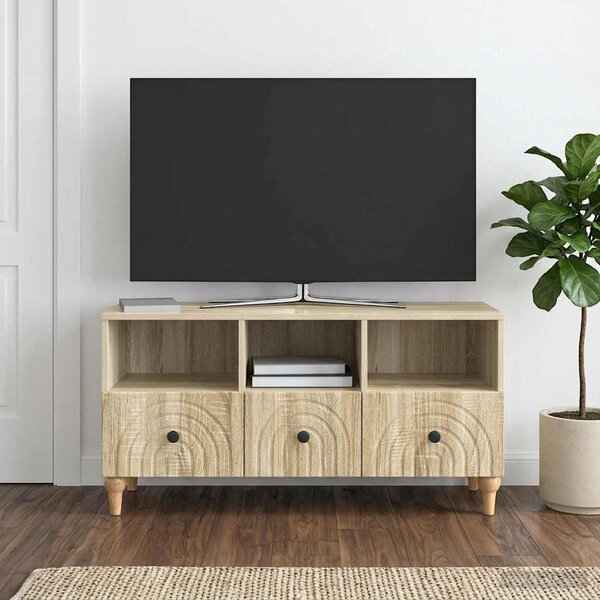 TV szekrény 102 x 34,5 x 50 cm Sonoma tölgy Mérnöki fa