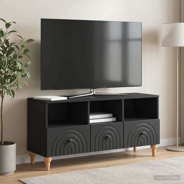 TV szekrény 102 x 34,5 x 50 cm Fekete Mérnöki fa