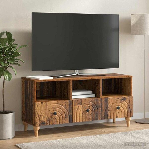TV szekrény 102 x 34,5 x 50 cm Öreg fa Mérnöki fa