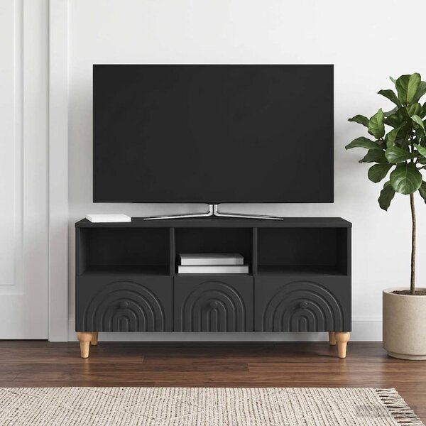 TV szekrény 102 x 34,5 x 50 cm Fekete Mérnöki fa