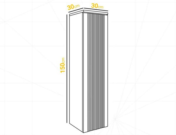 Mylife kadi függőleges fürdőszoba szekrény matt fehér (150cm)