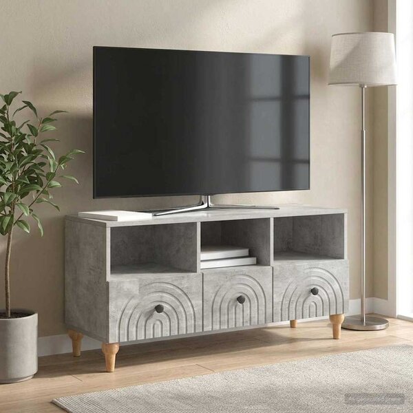 TV szekrény 102 x 34,5 x 50 cm Beton Szürke Mérnöki fa