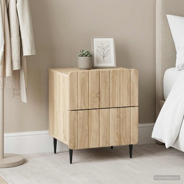 Éjjeliszekrény 2 db Sonoma Tölgy 43 x 34,5 x 49,5 cm Szerelt Fa