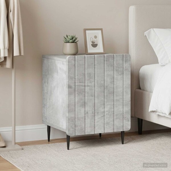 Éjjeliszekrény 2 db Betonszürke 43 x 34,5 x 52 cm Szerelt Fa