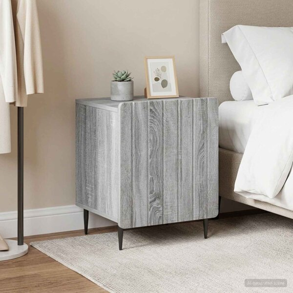 Éjjeliszekrény 2 db Szürke Sonoma 43 x 34,5 x 52 cm Szerelt Fa