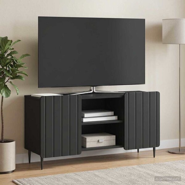 TV szekrény 102 x 34,5 x 52 cm Fekete Szerelt Fa