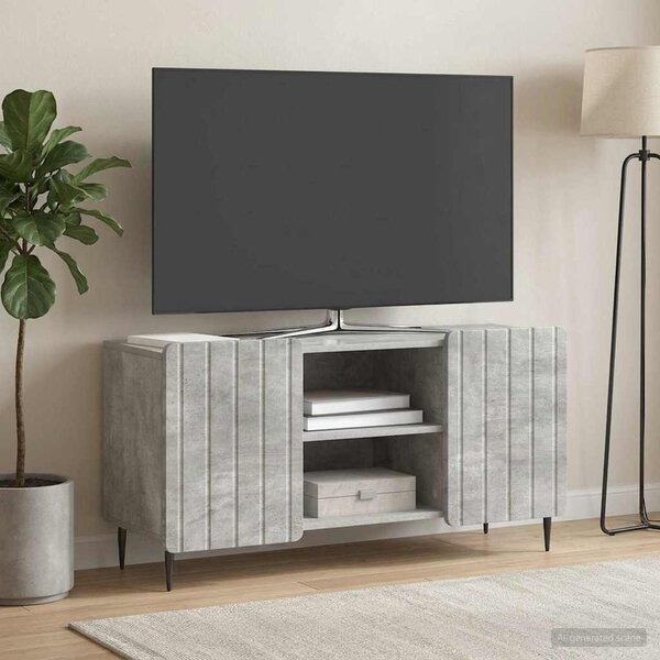 TV szekrény 102 x 34,5 x 52 cm Betonszürke Szerelt Fa