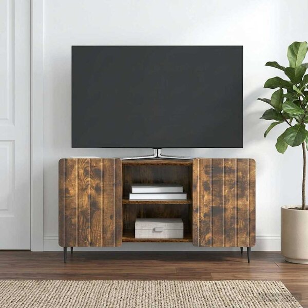 TV szekrény 102 x 34,5 x 52 cm Füstös Tölgy Szerelt Fa