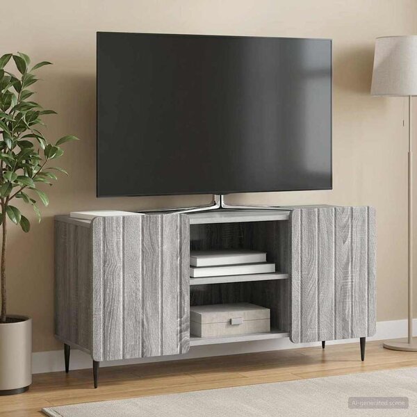 TV szekrény 102 x 34,5 x 52 cm Szürke Sonoma Szerelt Fa