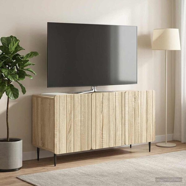 TV szekrény 99 x 34,5 x 52 cm Sonoma Tölgy Szerelt Fa