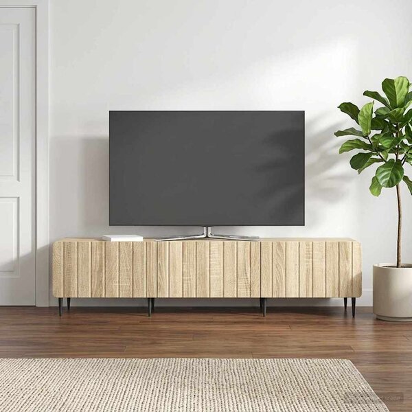 TV szekrény 147 x 34,5 x 32 cm Sonoma Tölgy Szerelt Fa