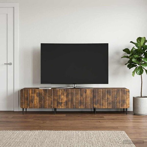 TV szekrény fiókkal Füstös Tölgy 147 x 34,5 x 32 cm Szerelt Fa