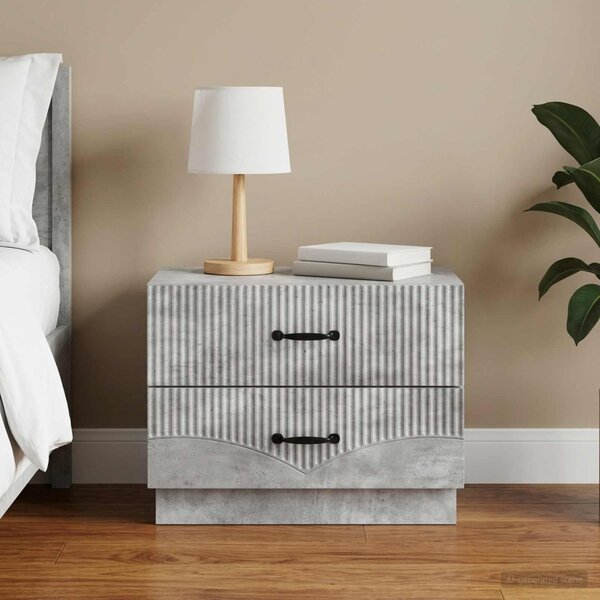 Éjjeliszekrény Betonszürke 62 x 34,5 x 44,5 cm Szerelt Fa