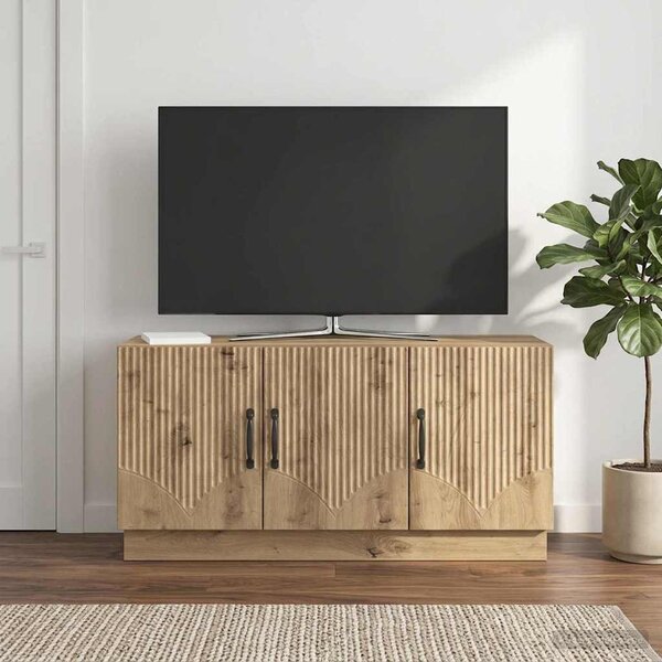 TV szekrény 99 x 34,5 x 47 cm Kézműves Tölgy Szerelt Fa