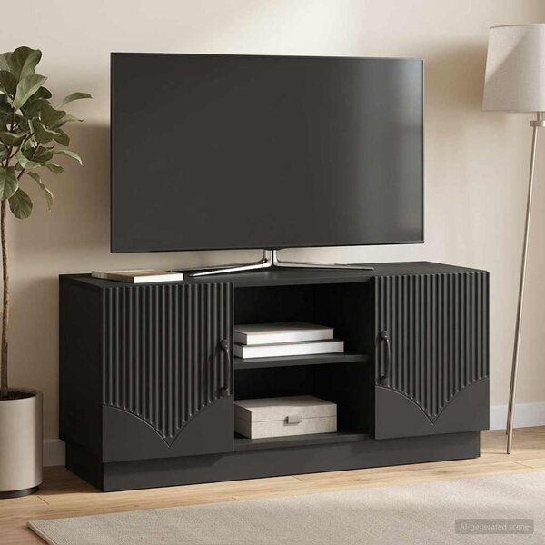 TV szekrény 102 x 34,5 x 47 cm Fekete Szerelt Fa