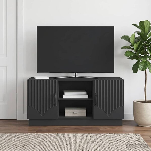 TV szekrény 102 x 34,5 x 47 cm Fekete Szerelt Fa