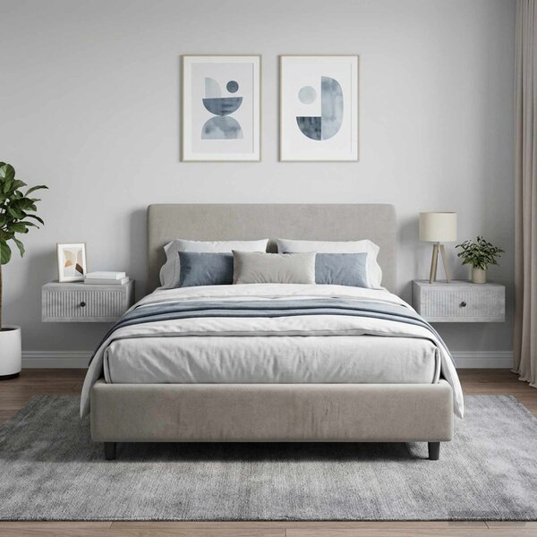 Éjjeliszekrény 2 db Betonszürke 49 x 34,5 x 20 cm Szerelt Fa