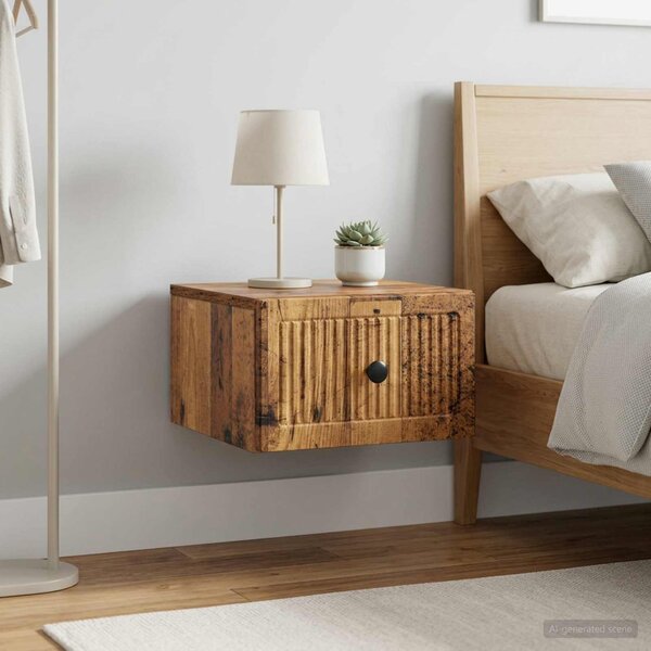 Fali éjjeli szekrény 2 db Antik Fa 33 x 34,5 x 20 cm Szerelt Fa