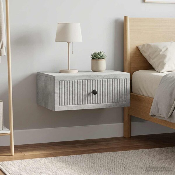 Éjjeliszekrény 2 db Betonszürke 49 x 34,5 x 20 cm Szerelt Fa