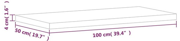 VidaXL tömör bükkfa fürdőszobai pult 100 x 50 x 4 cm
