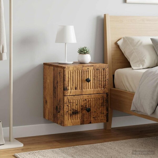 Fali éjjeli szekrény 2 db Antik Fa 33 x 34,5 x 40 cm Szerelt Fa