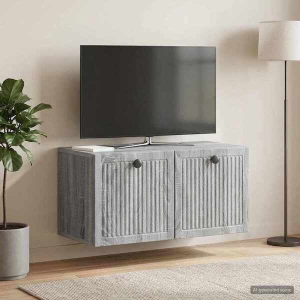 Fali TV szekrény 59,5 x 31 x 30 cm Szürke Sonoma