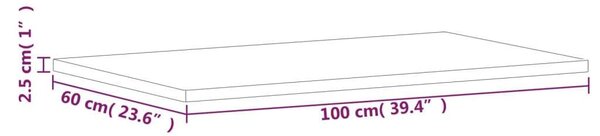 VidaXL tömör bükkfa fürdőszobai pult 100 x 60 x 2,5 cm