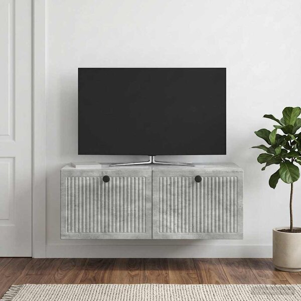 Fali TV szekrény Betonszürke 78,5 x 41 x 30 cm Szerelt Fa