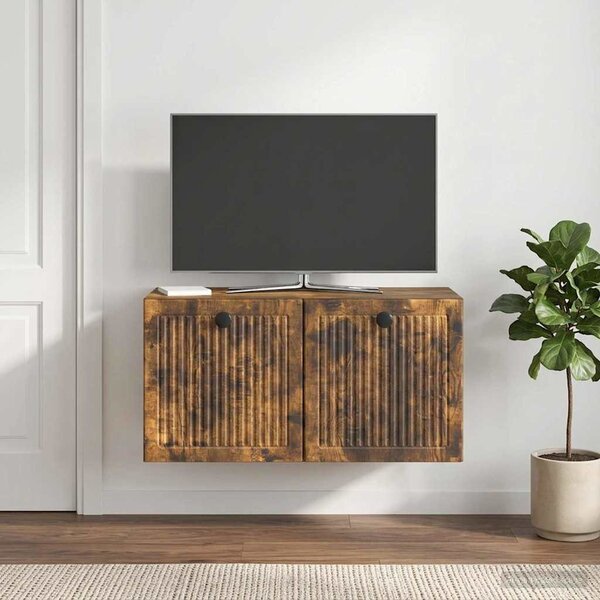 Fali TV szekrény 59,5 x 31 x 30 cm Füstös Tölgy
