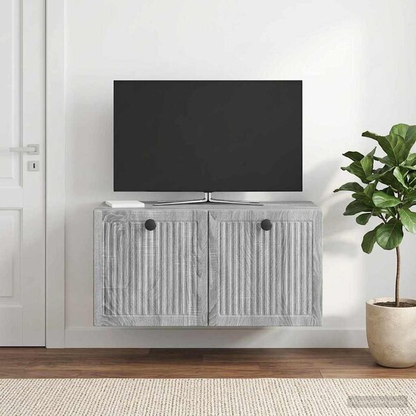 Fali TV szekrény 59,5 x 31 x 30 cm Szürke Sonoma