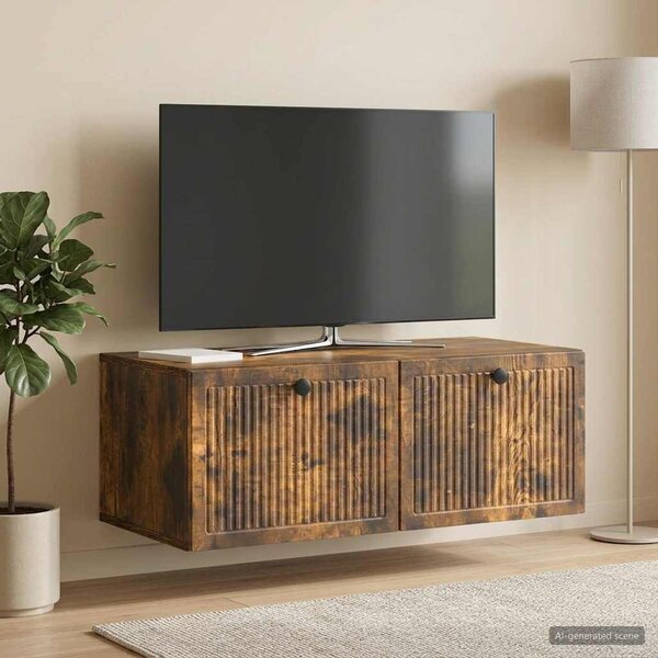 Fali TV szekrény Füstös Tölgy 78,5 x 41 x 30 cm Szerelt Fa