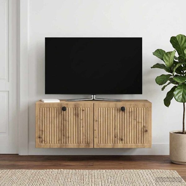 Fali TV szekrény 78,5 x 31 x 30 cm Kézműves Tölgy Szerelt Fa