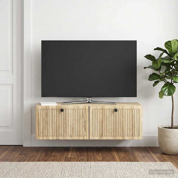 Fali TV szekrény Sonoma Tölgy 98 x 31 x 30 cm Szerelt Fa