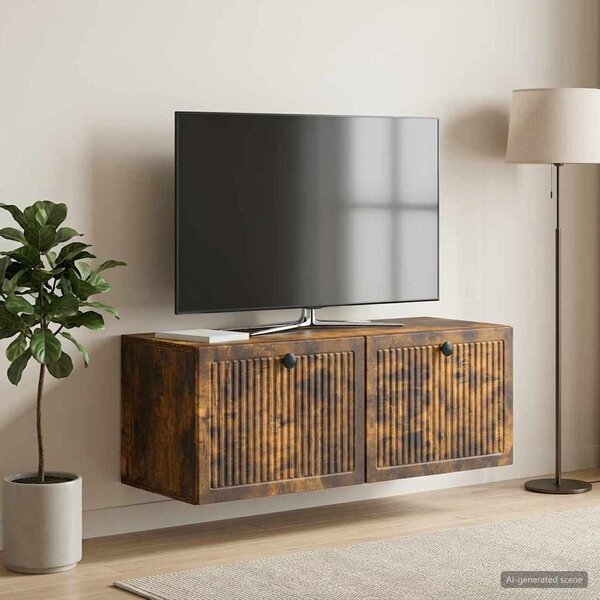 Fali TV szekrény Füstös Tölgy 78,5 x 31 x 30 cm Szerelt Fa