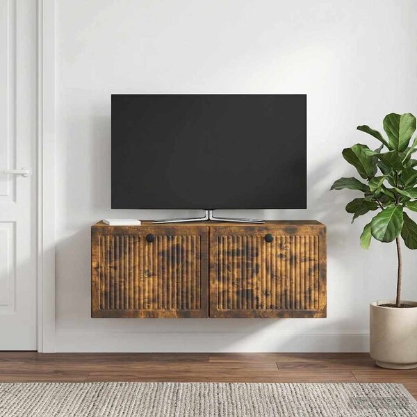 Fali TV szekrény Füstös Tölgy 78,5 x 31 x 30 cm Szerelt Fa