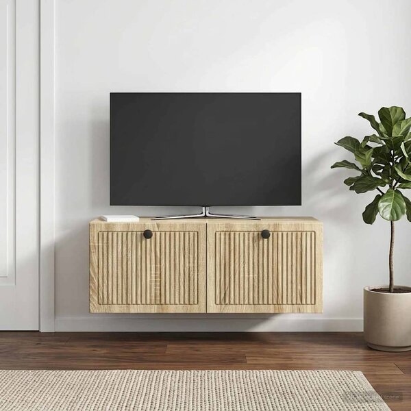 Fali TV szekrény Sonoma Tölgy 78,5 x 31 x 30 cm Szerelt Fa