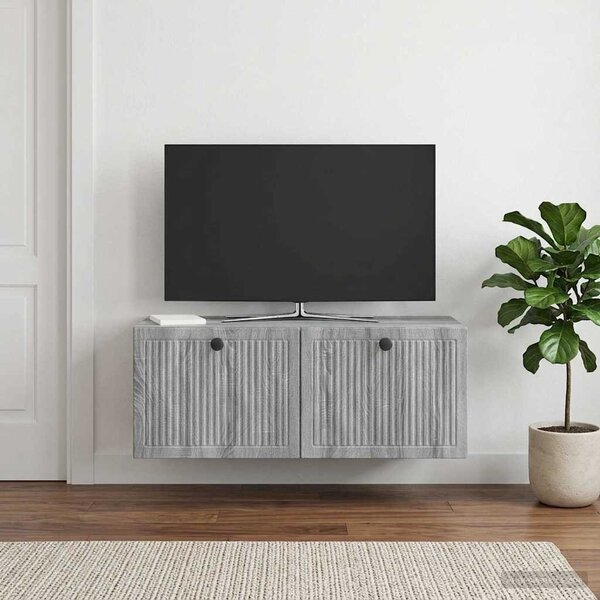 Fali TV szekrény Szürke Sonoma 78,5 x 31 x 30 cm Szerelt Fa