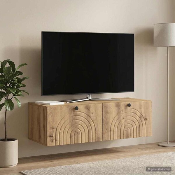 Fali TV szekrény 99 x 41 x 30 cm Kézműves Tölgy