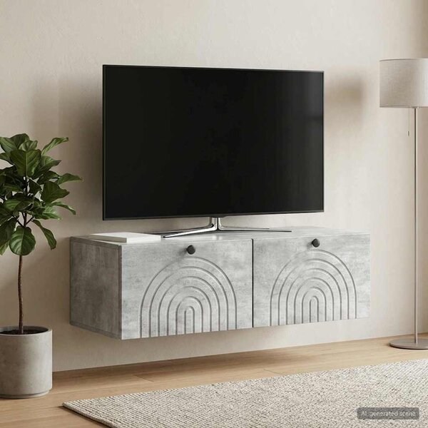 Fali TV szekrény 99 x 41 x 30 cm Betonszürke