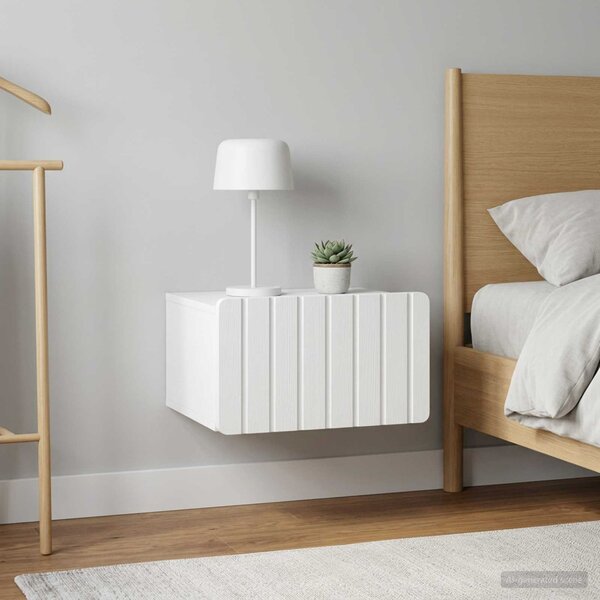 Fali éjjeli szekrény 2 db Fehér 49 x 34,5 x 24 cm Szerelt Fa