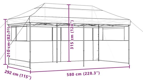 VidaXL Rendezvénysátor - Terrakotta - 580x292 cm