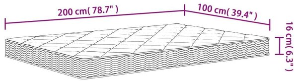 VidaXL Habmatrac - Közepesen Puha - 100x200 cm