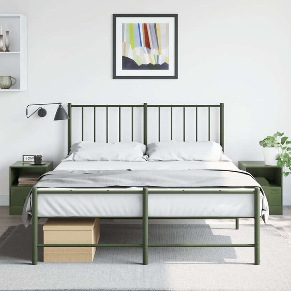 VidaXL Acél Éjjeliszekrény - Olívazöld - 2 db - 34,5x39x44 cm