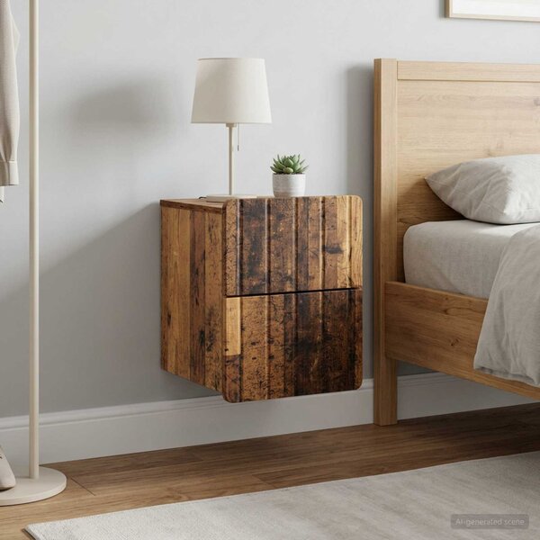 Fali éjjeli szekrény 2 db Antik Fa 33 x 34,5 x 43 cm Szerelt Fa