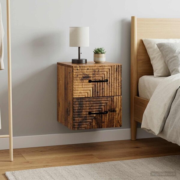 Fali éjjeli szekrény 2 db Antik Fa 34,5 x 33 x 40 cm Szerelt Fa