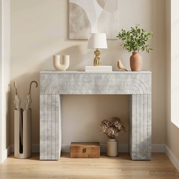 Dohányzóasztal Betonszürke 102 x 35 x 75 cm Szerelt Fa
